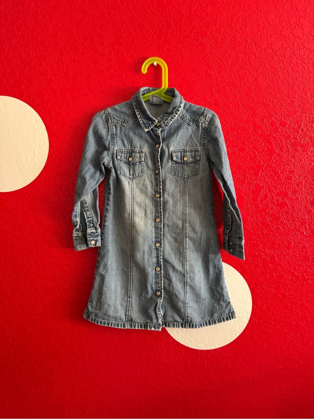 Lands End Girls' Blue Denim Button-Front Dress Jacket